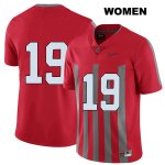 Women's NCAA Ohio State Buckeyes Jake Metzer #19 College Stitched Elite No Name Authentic Nike Red Football Jersey QM20Z55PM